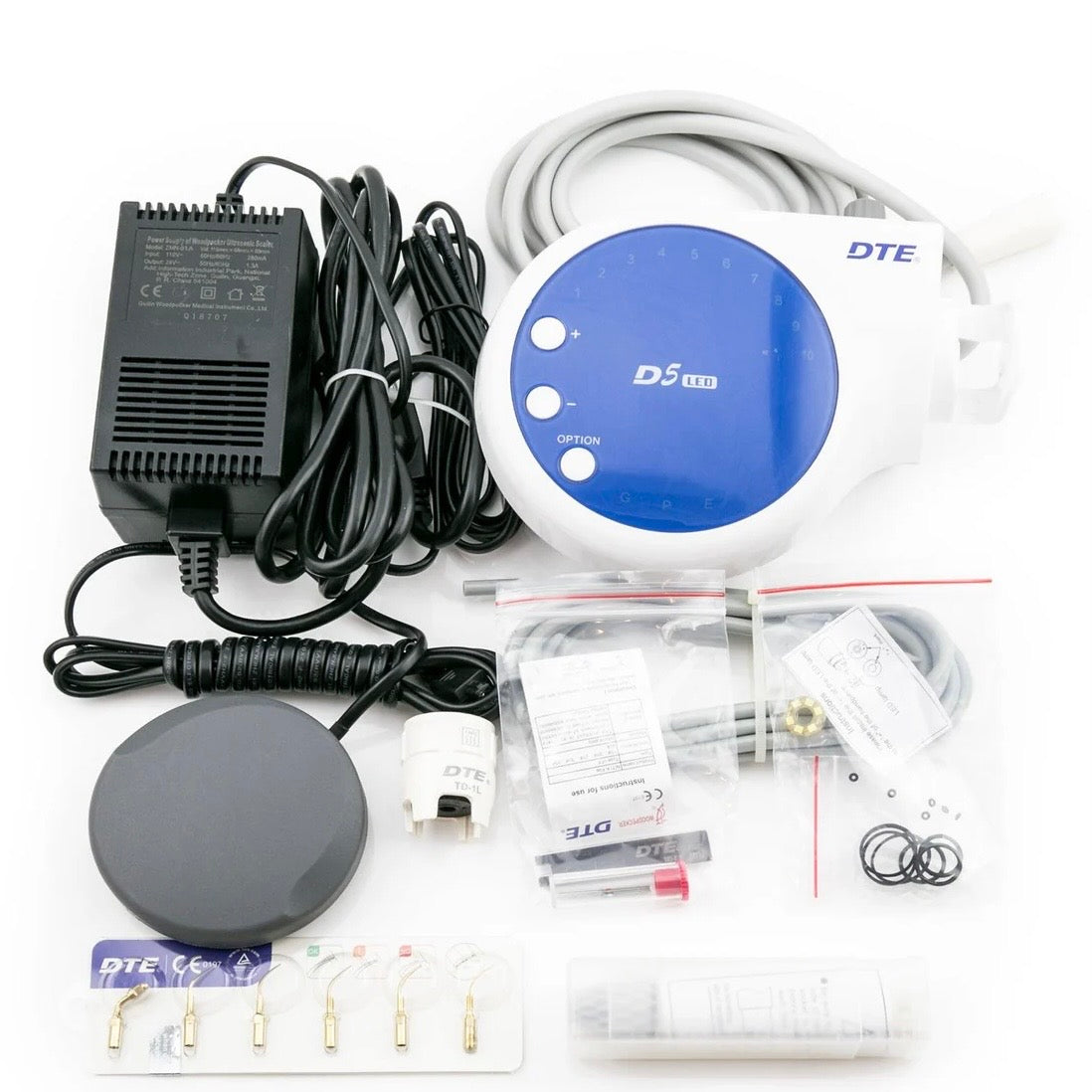 Escalador Ultrasónico Dental Woodpecker DTE D5 LED – 6 Puntas