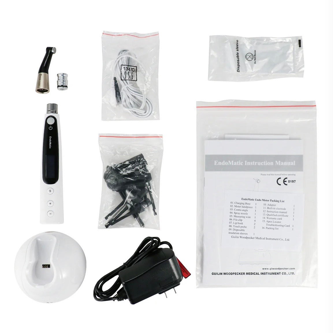 Motor Endodóntico Inalámbrico Woodpecker EndoMatic – 2 en 1 con Localizador de Ápice Integrado